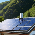 A house with solar panels on the roof, symbolizing energy independence and increased property value. The image should convey a sense of smart investment and eco-friendliness.