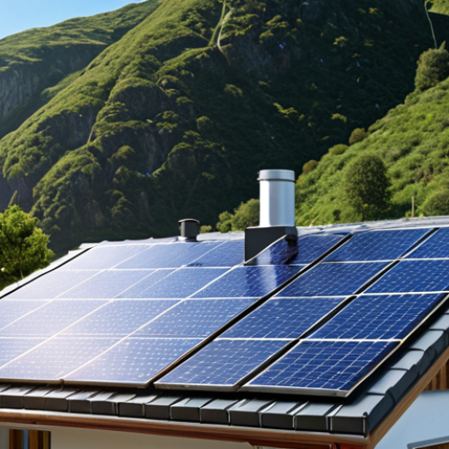 A house with solar panels on the roof, symbolizing energy independence and increased property value. The image should convey a sense of smart investment and eco-friendliness.
