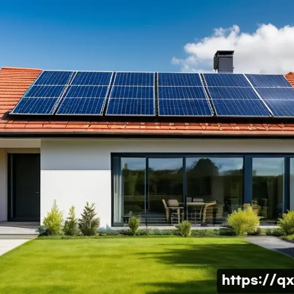 태양광 발전 설치 후 기대되는 발전 효율 - **Image Prompt:** A residential rooftop solar panel installation on a sunny day. The panels are dark...