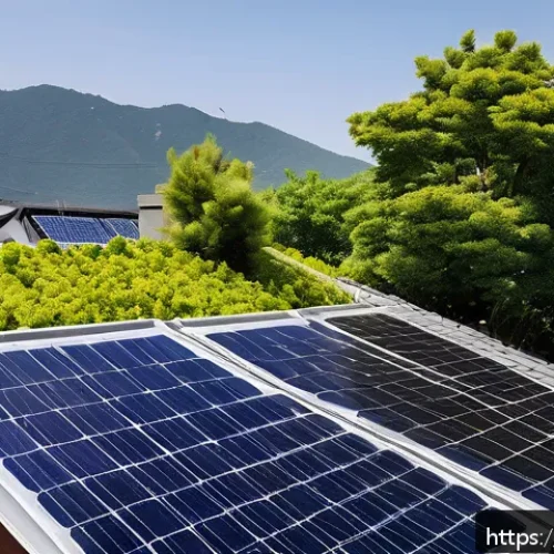 Home 30 태양광 발전 설치 시 얻을 수 있는 정부 지원 - A detailed rooftop solar panel installation on a modern residential house, showcasing high-efficienc...